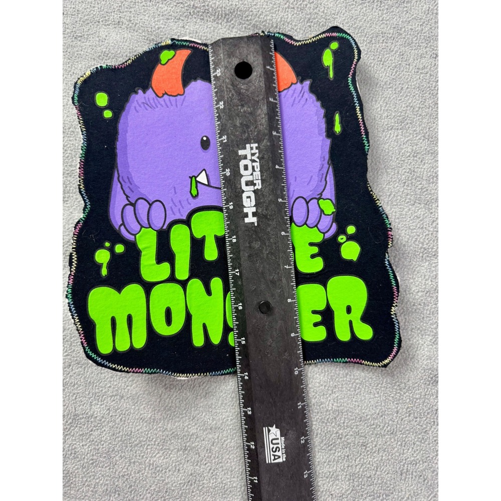 Upcycled Little Monster Iron On Patch One of One Purple Green Large Applique - Picture 3 of 4